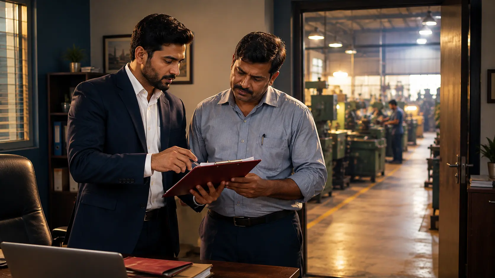 Lawyer advising a small business owner on loan settlement, representing a debt settlement company in Faridabad